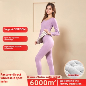 Intimo Termico Autunno Inverno per Uomo e <span class=keywords><strong>Donna</strong></span> in Lana di Pecora e Seta di Gelso, Completo Termico con Collo Piatto e Maniche Lunghe Foderato in Pile - Product Image 5