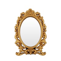 Miroir de courtoisie rectangulaire haut de gamme Art Déco en résine, fait main, blanc et or rose, avec motifs en relief, pour chambre à coucher et coiffeuse