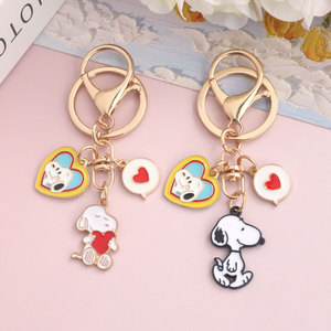 <span class=keywords><strong>Porte</strong></span>-clés en alliage de zinc <span class=keywords><strong>Snoopy</strong></span> de dessin animé mignon, pour femmes, couple, souvenir, cadeau, pendentif pour sac à dos, pendentif pour sac d'école - Product Image 1