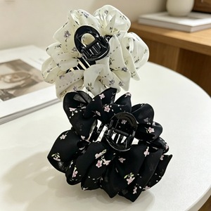Elegant floral ruffled hair <b>clip</b> for women, perfect for updos, cute shark <b>clips</b>, and hair accessories for thick hair. - Product Image 1