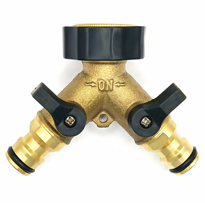 Raccordo a 2 vie per tubo da giardino, tipo ciuccio, in ottone resistente, con connessione filettata standard UE per irrigazione e uso esterno - Product Image 3