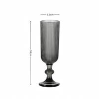 Verre à vin rouge réutilisable à pied côtelé couleur personnalisée, design vintage pour la maison, les mariages et les fêtes