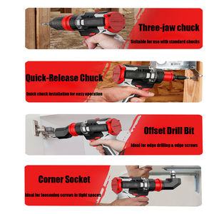 Serie di Trapani Senza Fili con <span class=keywords><strong>Accessori</strong></span>, Motore Brushless Multiuso, Velocità Variabile, Kit Utensili Elettrici, Coppia Massima 55Nm - Product Image 3