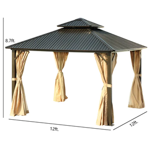 Le plus populaire <span class=keywords><strong>prix</strong></span> d'usine 3x4 gazebo <span class=keywords><strong>en</strong></span> verre de jardin 3x3 gazebo extérieur <span class=keywords><strong>en</strong></span> aluminium de luxe - Product Image 2