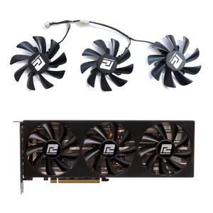 พัดลมระบายความร้อนของแท้85มม. FD9015U12D 4PIN สำหรับ PowerColor Radeon <span class=keywords><strong>RX6750</strong></span> Gre 12GB อะไหล่การ์ดกราฟิกไฟท์เตอร์ - Product Image 1