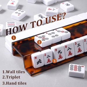 Premium Custom Clear Acrylic Modern Mahjong <b>Rack</b> 4-Piece Set with Pushers Eco-Friendly & Durable - Product Image 2