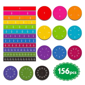 Rainbow Fraction Tiles circles EVA Magnetic foam Toys and games Magnetic Jigsaw Puzzle for Kids educational toy fridge magnet