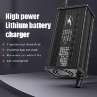 Chargeur de moto électrique 60V 10A, coque en aluminium, chargeur de vélo électrique et de moto, chargeur de batterie au phosphate de lithium