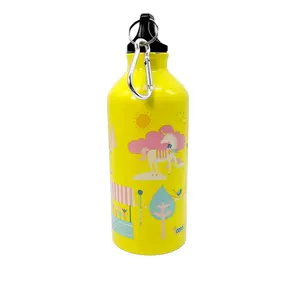 Hot selling 2023 colorful reusable 20 Oz metal aluminum sports drink water bottle 500ml 750ml with carabiner cover aliba ba