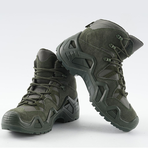 Bottes tactiques vertes SF21 706 pour hommes, imperméables, à lacets, hautes, toutes saisons, style daim - Product Image 1