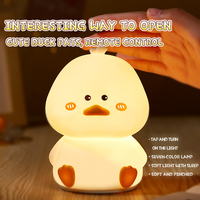 Lampe portable en silicone en forme de canard, lumière LED blanc chaud à intensité variable, veilleuse pour bébé, chambre d'enfant, décoration, commande tactile