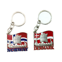 Porte-clés décapsuleur en métal personnalisé en gros, aimant de réfrigérateur, carte de pays nordique, thème Viking, souvenir, cadeau touristique