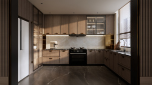 Mobile da <span class=keywords><strong>Cucina</strong></span> Modulare Intelligente con Vetro, Contenitore Nascosto, Facile Installazione, Pannello Impermeabile, <span class=keywords><strong>Dimensioni</strong></span> Personalizzabili per Sala da Pranzo e Cantina - Product Image 3