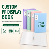 Porte-documents de présentation A4 personnalisé en PP, couverture 0,8 mm, 20, 40, 60, 80 pochettes, dossier à chargement par le haut, dos plat, pour bureau, OEM