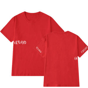 Camiseta con logotipo de tatuaje, Camiseta con estampado de <span class=keywords><strong>letras</strong></span> para mujer y hombre, camisetas de manga corta de algodón de verano, camiseta Unisex de moda Kpop - Product Image 4