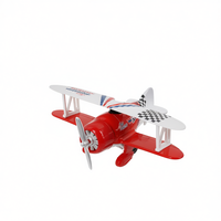 Avions classiques de combat en métal moulé sous pression, modèle d'avion jouet à l'échelle 1:16, 16 cm, biplan rouge, MAZZEO GIOCATTOLI
