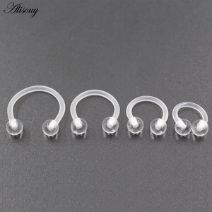 Alisouy 1pc Acrylique Transparent <span class=keywords><strong>Fer</strong></span> à <span class=keywords><strong>Cheval</strong></span> C Clip Lèvre Nez Anneaux Piercing Oreille <span class=keywords><strong>Tragus</strong></span> Septum Helix Cartilage Boucles d'oreilles Bijoux de Corps - Product Image 1