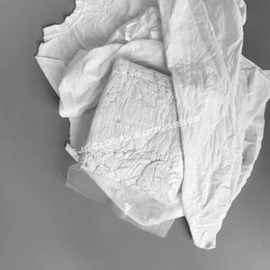 Chiffons de nettoyage coupés en morceaux, chiffons de t-shirt blancs recyclés, chiffons en coton pour le nettoyage, 10 kg de chiffons en coton blancs - Product Image 1