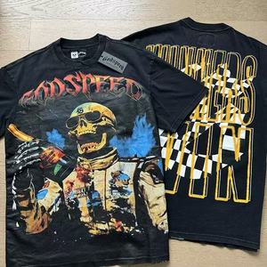 <span class=keywords><strong>T</strong></span>-<span class=keywords><strong>shirt</strong></span> a maniche corte lavata effetto vintage con stampa Teschio <span class=keywords><strong>Rock</strong></span> <span class=keywords><strong>Band</strong></span>, vestibilità ampia casual, unisex, per coppie, Base Layer God <span class=keywords><strong>Shirt</strong></span> - Product Image 3