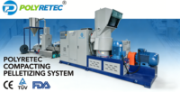 POLYRETEC Ligne de recyclage de films et de flocons PP PE de qualité alimentaire approuvée par la FDA, à haute valeur nette, pour le compactage et la granulation, avec BMF