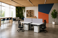 Ensemble de mobilier de bureau ATWOKA, bureau et chaise réglables en hauteur, solution de rangement avec casier