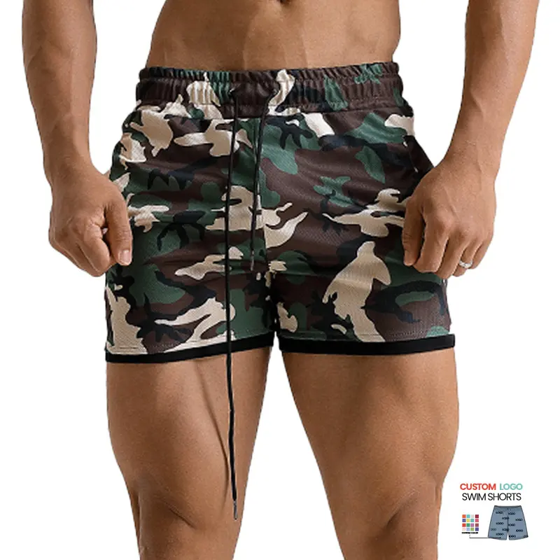 לוגו מותאמים אישית מכנסי חוף קצרים לגברים קז'ואל אופנה דקה מכנסי ספורט דקים