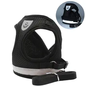 Huisdieren Zacht Ademend Air Mesh Reflecterende Bands Veilig Comfortabele Hondentuig Met 1.2M Leash