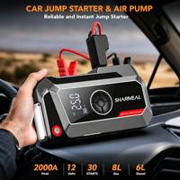 Fabricant OEM&ODM – Démarreur de batterie portable 4-en-1 avec compresseur d'air, booster de démarrage 12V pour voiture et batterie externe avec pompe à air