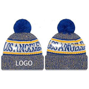 Bonnets Bobble de l'équipe sportive de ski d'hiver du fabricant ABI doublés de laine recyclée Bonnets Jacquard OEM avec logo personnalisé - Product Image 4