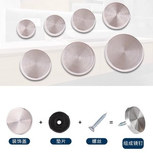 Xiduo - Juego de tornillos decorativos de acero inoxidable para espejo con tapas, redondos, para baño, anticorrosión - Product Image 5