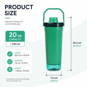 Custom Logo 20oz Leakproof Insulated Stainless Steel <b>Shaker</b> <b>Bottle</b> BPA-Free Double Wall Eco-Friendly 6-12hr Thermal Handle for - Product Image 3