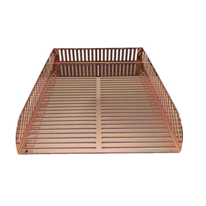 Caja de Almacenamiento de Papel A4 de Oro Rosa Personalizada, Organizador de Escritorio para Documentos, Bandeja de Archivo Chapado en Metal y Oficina - Product Image 4