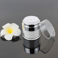 Stock de pots de crème en acrylique blanc vide de 15ml 30ml 50ml en plastique pour emballage cosmétique-Utilisation pour lotion crème pour les yeux