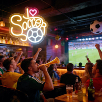 Neonawall Individuelles Fußball-Liebes-LED-Neonschild IP65-Zertifiziert Wandbeleuchtung Sportfan-Raumdekoration Geschenk 2 Jahre Garantie Dimmbar