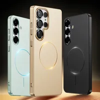 Coque de protection fine pour téléphone Samsung S24 S25 Ultra S25 S23 Plus, compatible avec la charge sans fil, couleur unie