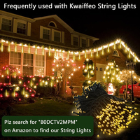 Guirlande lumineuse LED effet pluie de météores 50cm 8 tubes, blanc chaud 2700K, basse tension, intérieur/extérieur, décoration de jardin, télécommande, IP65