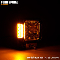 Luz de Trabajo LED de 45W con Haz Combinado e Indicador Lateral Ámbar, Rejilla LED 3x3 para Todoterreno 4x4, SUV, Camioneta, Jeep Wrangler