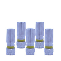 Conector Coaxial de Aluminio de Compresión F6 RG6 con Cuatro Blindajes para Redes FTTH IP TCP