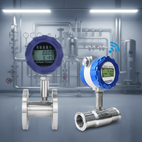 Débitmètre à turbine haute température Yunyi -20°C~80°C, répétabilité 0,2%, RS485 Modbus, pour huile/eau/liquide, en acier inoxydable, OEM, vapeur