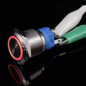 12 mm 16 mm 19 mm 22 mm Drückenknopf-Schalter zurücksetzen Schließring-Beleuchtung verdrahtet Anti-Vandal-Schalter