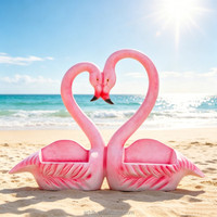 C006 Banc Sculptural Flamant Rose en Résine Romantique, Fait Main, Imperméable, pour Jardin, Mariage, Hôtel, Café