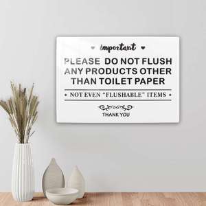 Panneau de salle de bain en acrylique « Ne pas jeter dans les toilettes » - Panneau de protection du système septique, Plaque de interdiction des objets non jetables pour la maison/l'hôtel/le restaurant - Product Image 6