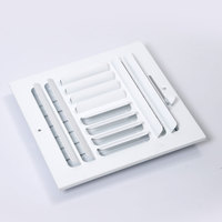 Grilles de ventilation carrées en acier pour plafond HVAC, à trois voies, pour montage mural latéral extérieur, 4CB0808, pour climatisation
