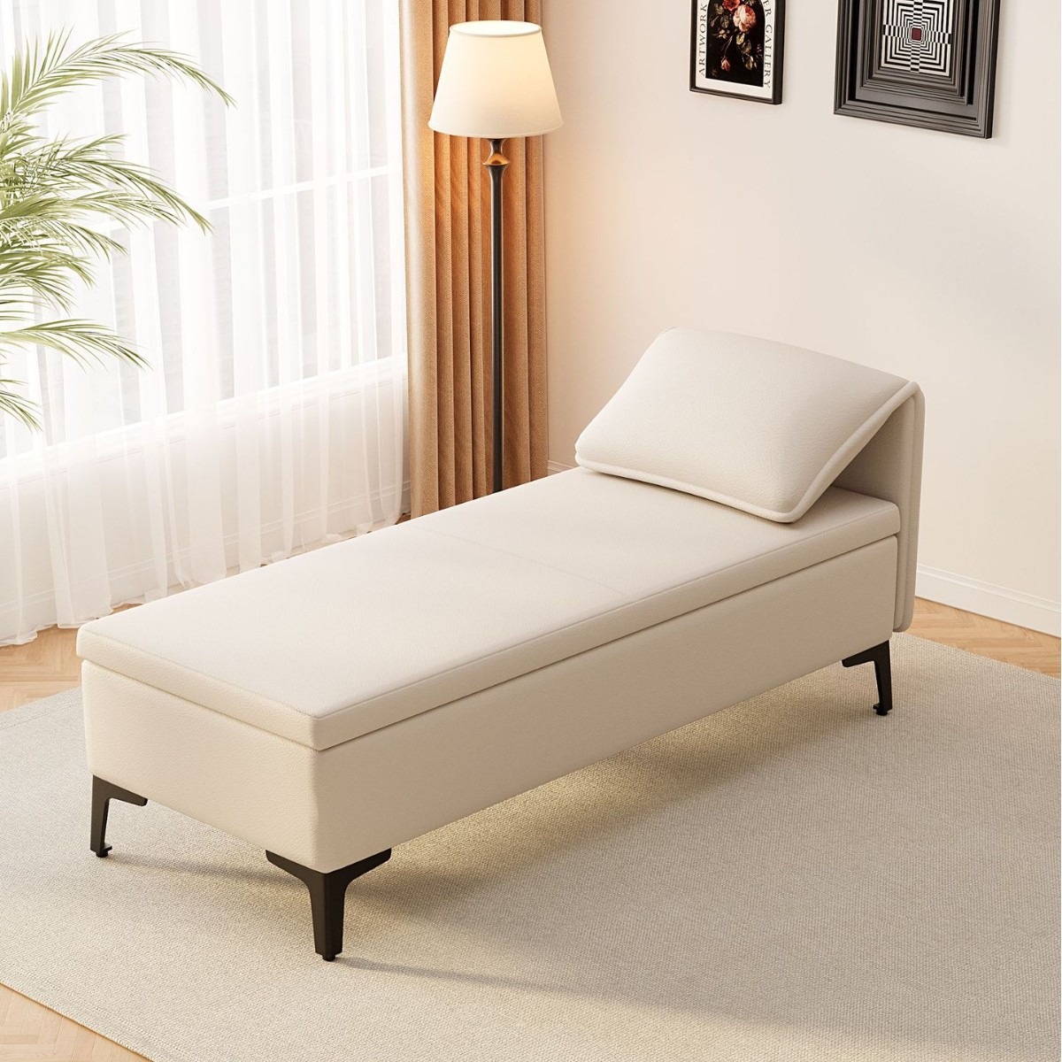 1,2 m sin espalda de concubina imperial con cabecera de cama blanca