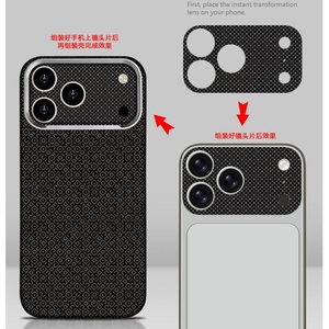 Nouvelle coque de téléphone magnétique fine en fibre de carbone avec autocollants cadre photo antichoc pour iPhone 18 14 15 16 17 Pro Max - Product Image 3