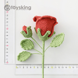 Bouquet éternel de roses en laine fait main, arrangement floral au crochet, décoration de mariage à domicile durable, cadeau romantique de luxe - Product Image 6