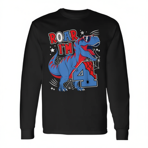 Camiseta de manga larga con tema de araña y dinosaurio para el cuarto cumpleaños, para niño de 4 años - Product Image 2