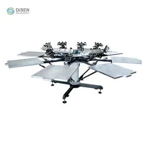 8 color manual screen printing machine for clothes
