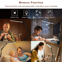 Lampe de bureau LED électrique moderne et confortable de style européen avec bras flexible réglable, lumière de table protectrice pour les yeux, idéale pour les chambres, les bureaux et les salles d'étude