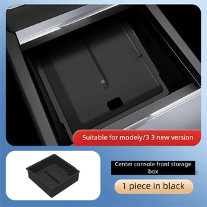 Accesorio de Almacenamiento de Doble Capa de Silicona FUXUAN para Tesla Model YL/Y/3, Caja de Almacenamiento para la Consola Central - Product Image 4